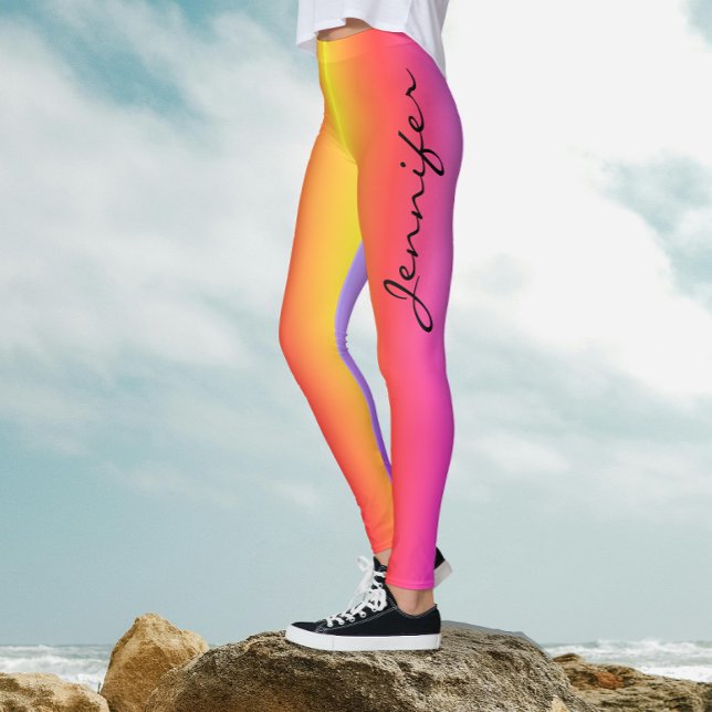 Moderne, trendige, farbenfrohe Girly Pink Gradient Leggings (Von Creator hochgeladen)