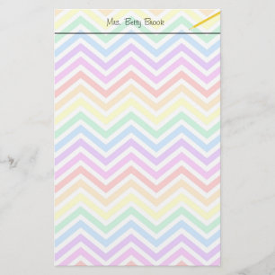 moderne, trendige, farbenfrohe Regenbogen-Zickzack Briefpapier