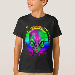 Moderne Trendige Farbige Regenbogen Alien T-Shirt