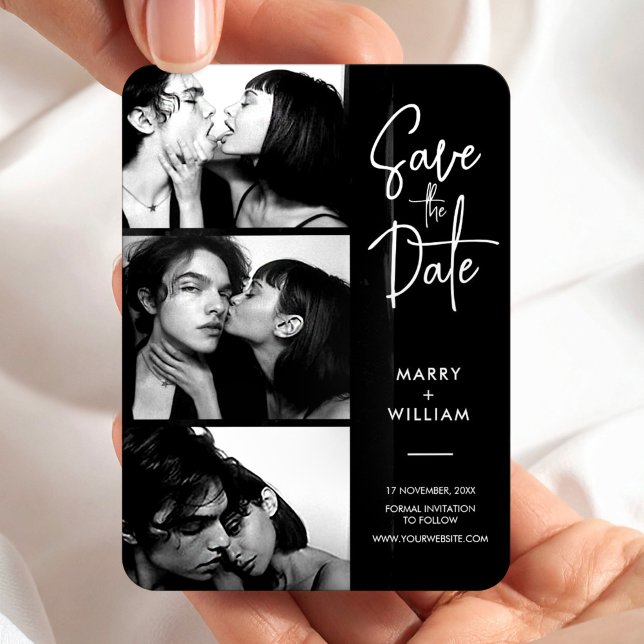 Moderne trendige Foto-Standskripte Save the Date Magnet (Von Creator hochgeladen)