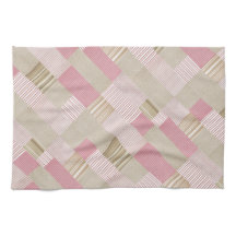 Moderne, trendige gestreifte Patchwork Quilt Pink