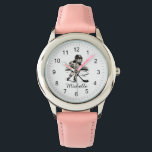 Moderne, trendige Girl Playing Ice Hockey Personal Armbanduhr<br><div class="desc">Moderne trendige Girl Playing Ice Hockey Personalisiert Watch</div>