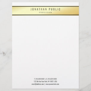 Moderne Trendige Glamour Gold Weiße Elegante Vorla Briefbogen