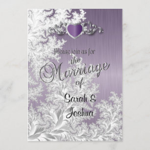 Moderne, trendige Hochzeit in einem Amethyst Lila  Einladung