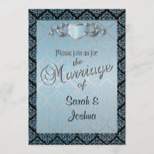 Moderne, trendige Hochzeit in einem Aqua Blue Dama