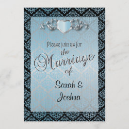 Moderne, trendige Hochzeit in einem Aqua Blue Dama Einladung