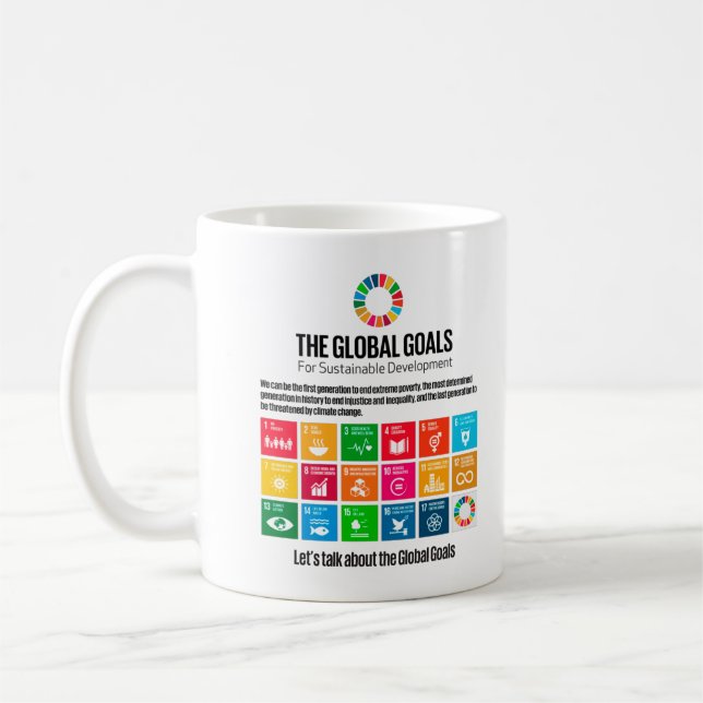 Moderne, trendige, inspirierende Nachhaltigkeitszi Kaffeetasse (Links)
