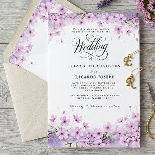 Moderne trendige lila Lavendel-Hochzeit Einladung