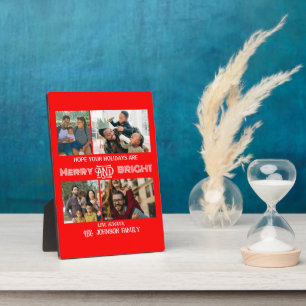 Moderne trendige Merry and Bright Familienfoto Fotoplatte