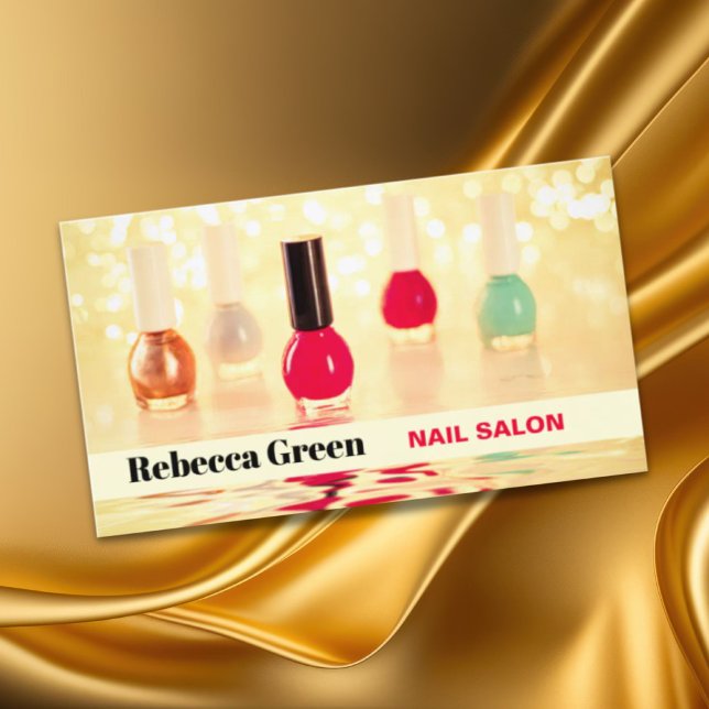 Moderne trendige Nagelkünstlerin Nail Salon Manicu Visitenkarte (Modern Trendy Nail Artist Nail Salon Manicurist Business Card)