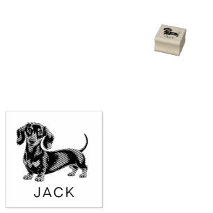 Moderne trendige personalisierte Dachshund Gummistempel
