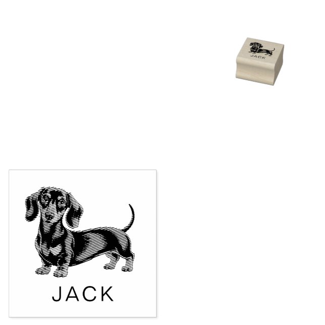 Moderne trendige personalisierte Dachshund  Gummistempel (Stempel)