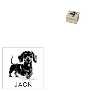 Moderne trendige personalisierte Dachshund Gummistempel