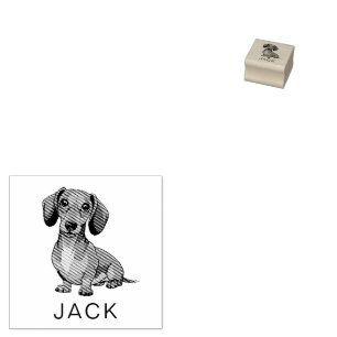 Moderne trendige personalisierte Dachshund Gummistempel