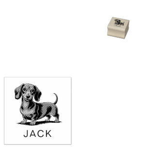 Moderne trendige personalisierte Dachshund Gummistempel