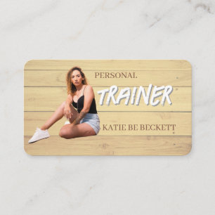 Moderne trendige persönliche Fitness-Trainer-Foto- Visitenkarte