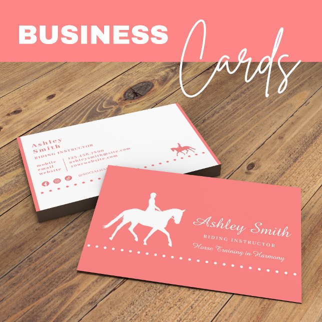 Moderne, trendige Pferdetrainer-Visitenkarte Visitenkarte (Modern Trendy Horse Trainer Business Card)