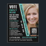 Moderne trendige politische Wahlkampfwerbung Flyer<br><div class="desc">Moderner Flyer für politische Kampfflugzeuge vom Business Card Store.</div>