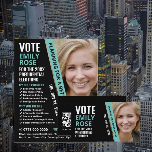 Moderne trendige politische Wahlkampfwerbung Flyer (Von Creator hochgeladen)