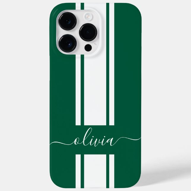 Moderne trendige Rennstreifen mit Monogramm Case-Mate iPhone 14 Pro Max Hülle (Rückseite)