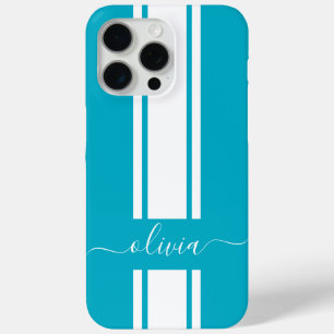Moderne trendige Rennstreifen mit Monogramm Case-Mate iPhone Hülle