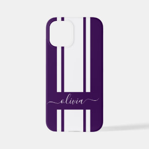 Moderne trendige Rennstreifen mit Monogramm iPhone 12 Mini Hülle