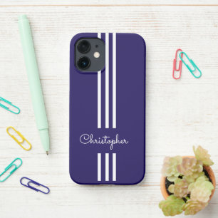 Moderne trendige Rennstreifen mit Monogramm iPhone 12 Mini Hülle