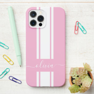 Moderne trendige Rennstreifen mit Monogramm iPhone 12 Pro Max Hülle