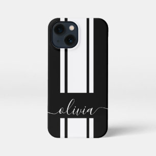 Moderne trendige Rennstreifen mit Monogramm iPhone 13 Mini Hülle