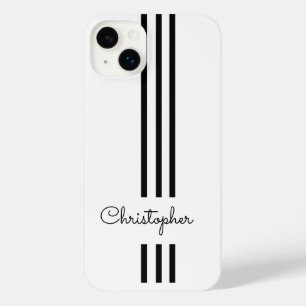 Moderne trendige Rennstreifen mit Monogramm iPhone 14 Plus Hülle