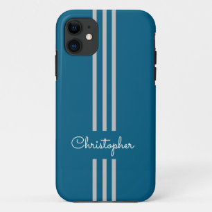 Moderne trendige Rennstreifen monogrammiert Case-Mate iPhone Hülle