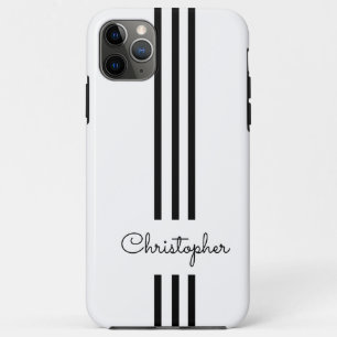 Moderne trendige Rennstreifen monogrammiert Case-Mate iPhone Hülle