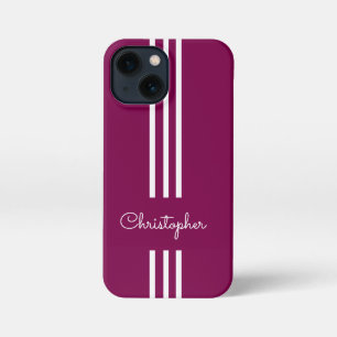 Moderne trendige Rennstreifen monogrammiert  iPhone 13 Mini Hülle