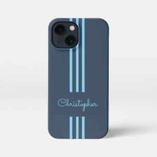 Moderne trendige Rennstreifen monogrammiert  iPhone 13 Mini Hülle