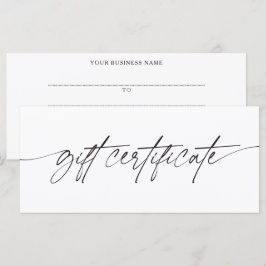 Moderne trendige Schrift Geschäft Geschenkgutschei