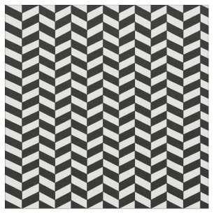 Moderne trendige Schwarz-Weiß-Herringbone-Muster Stoff