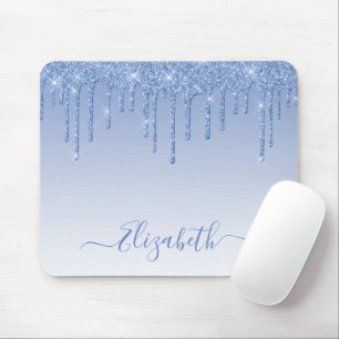 Moderne trendige staubblaue Glitter-Schrift Mousepad