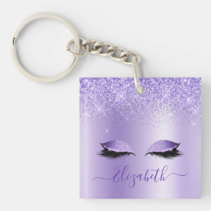 Moderne trendige stilvolle Schrift lila Glitter Wi Schlüsselanhänger