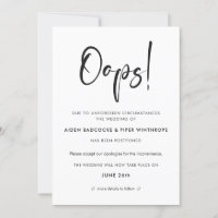 Moderne trendige Typografie Oops Hochzeitsaktualis