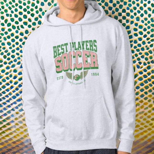 Moderne trendige Vintage Fußballspieler Männer Hoodie (Von Creator hochgeladen)