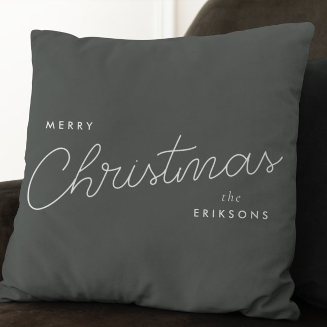 Moderne, trendige Weihnachten | Forest Green Dunke Kissen (Von Creator hochgeladen)