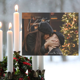 Moderne, trendige Weihnachten | Romantisches Coupl Postkarte