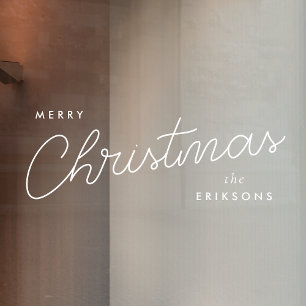 Moderne, trendige Weihnachten   Stilvoll handschri Fensteraufkleber