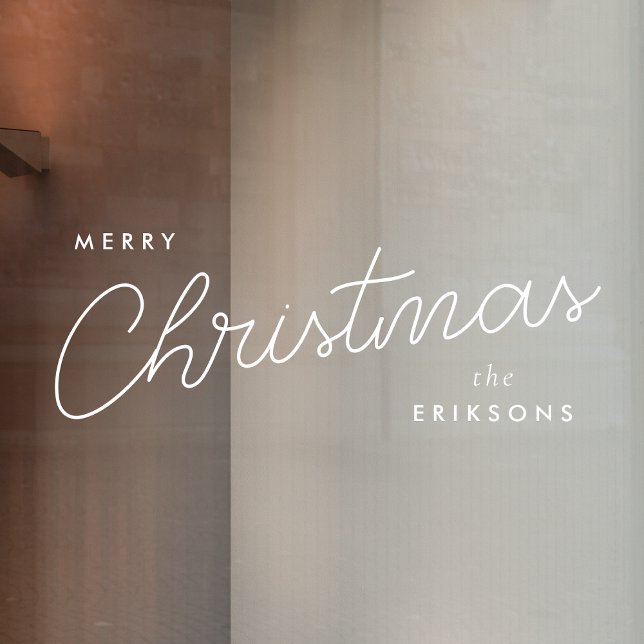 Moderne, trendige Weihnachten | Stilvoll handschri Fensteraufkleber (Von Creator hochgeladen)