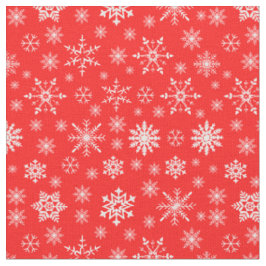 Moderne trendige Weihnachtsschneeflocken rotes Mus Stoff