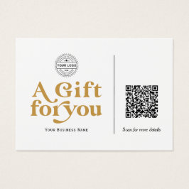 Moderne trendige Yellow Gold QR Code Geschenkgutsc