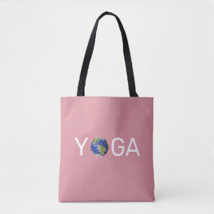 Moderne, trendige Yoga-Erde auf Rose Gold Tasche