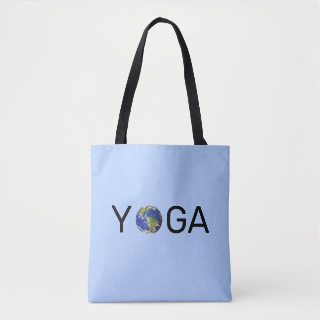 Moderne trendige Yoga-Erde in hellblau Tasche (Vorderseite)