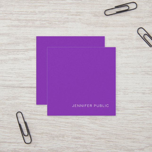 Moderne Trending Elegante Violet Perle Luxus Quadratische Visitenkarte (Vorderseite/Rückseite Beispiel)