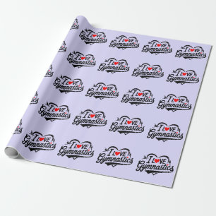 Moderne Trendsetter I Liebe Gymnastik Lila Geschenkpapier